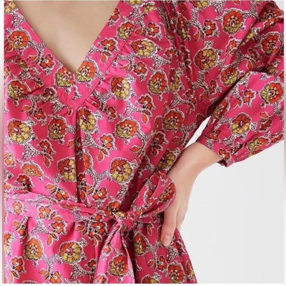 J. Crew Collection Midi Maxi Dress Ratti Floral Tie Waist Shirtdress New NWT - Picture 12 of 13